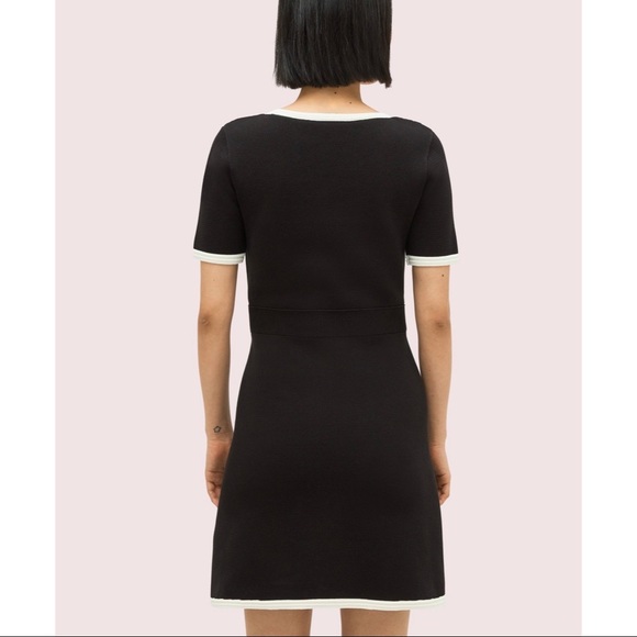 $398 Kate Spade RARE Patch Pocket Dress NWT Large, Black w/ White Trim - Picture 3 of 7